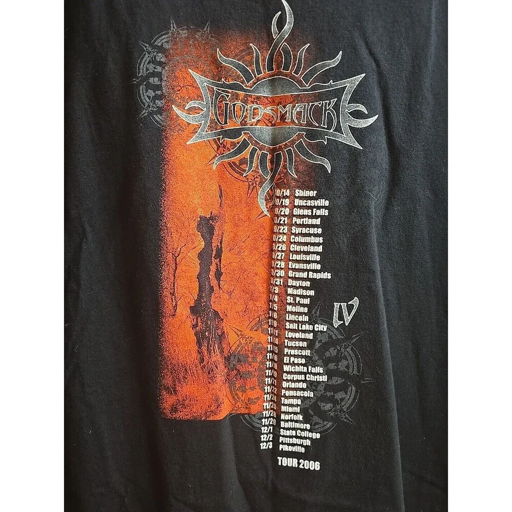 Rare Vintage ANVIL Godsmack IV 2006 Album Tour T Shirt 2000s Rock Band Black XL - Picture 4 of 9